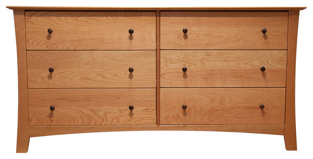 Armstrong 6 Drawer Double Dresser Natural Cherry Transitional