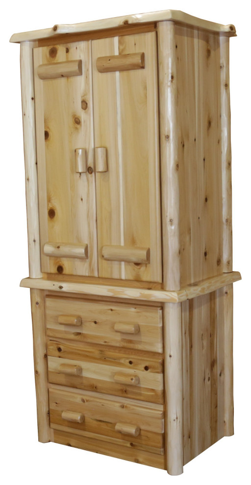 White Cedar Log Armoire Rustic Armoires And Wardrobes by