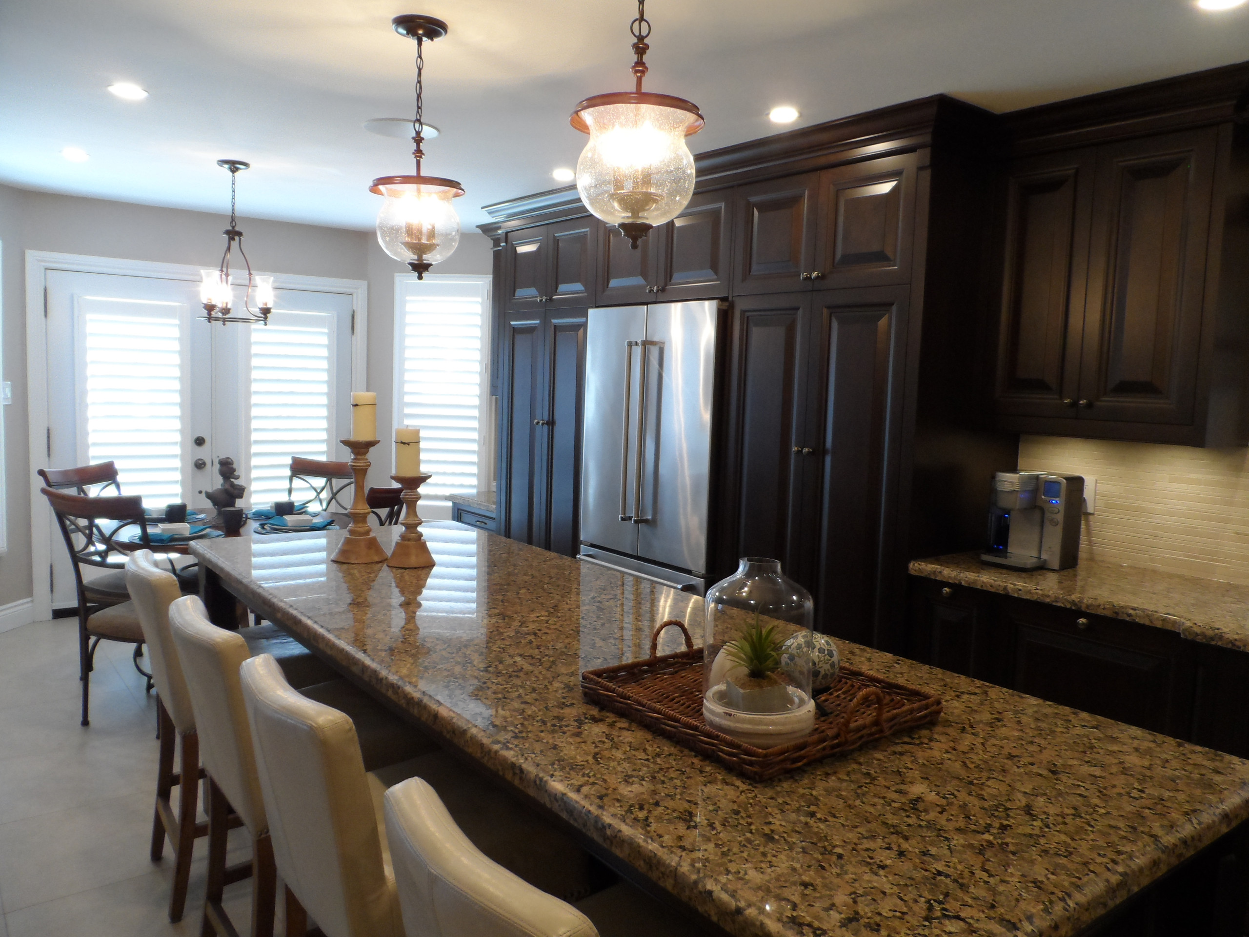 Beautiful warm dark wood finish Kitchen