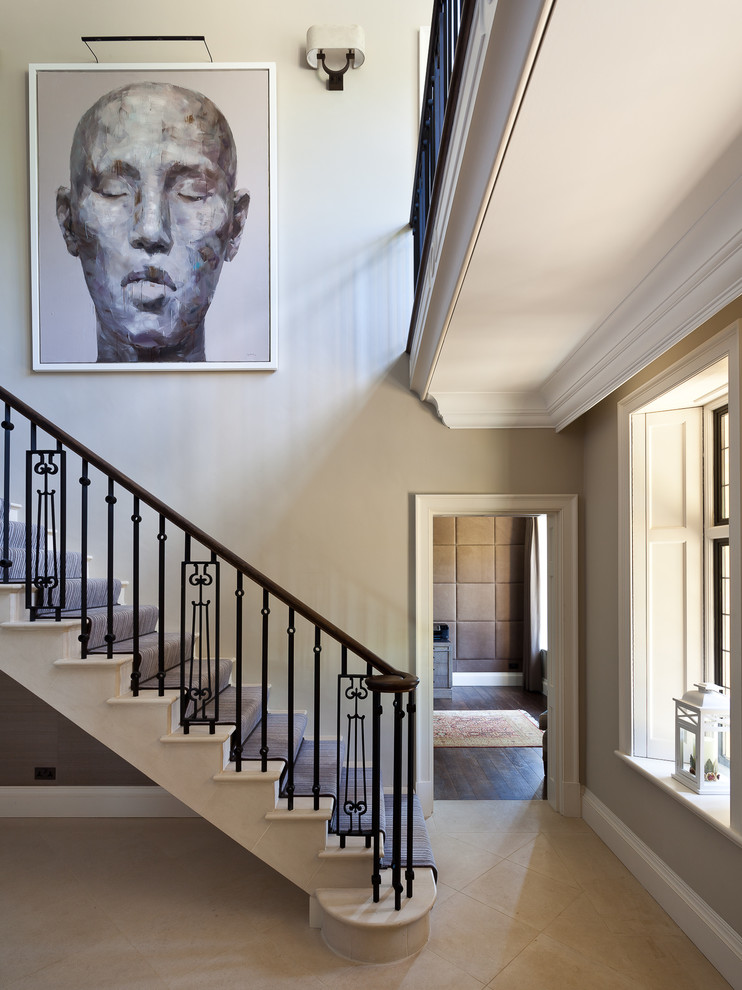 Inspiration for a contemporary straight staircase in London.