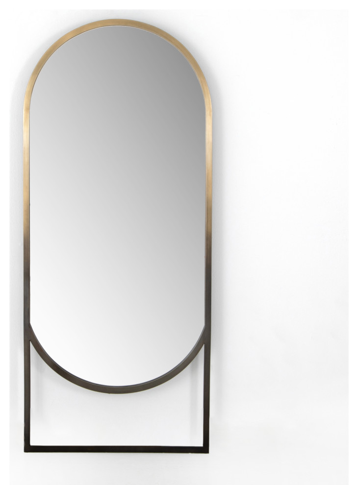 Dawson Ombre Brass Floor Mirror