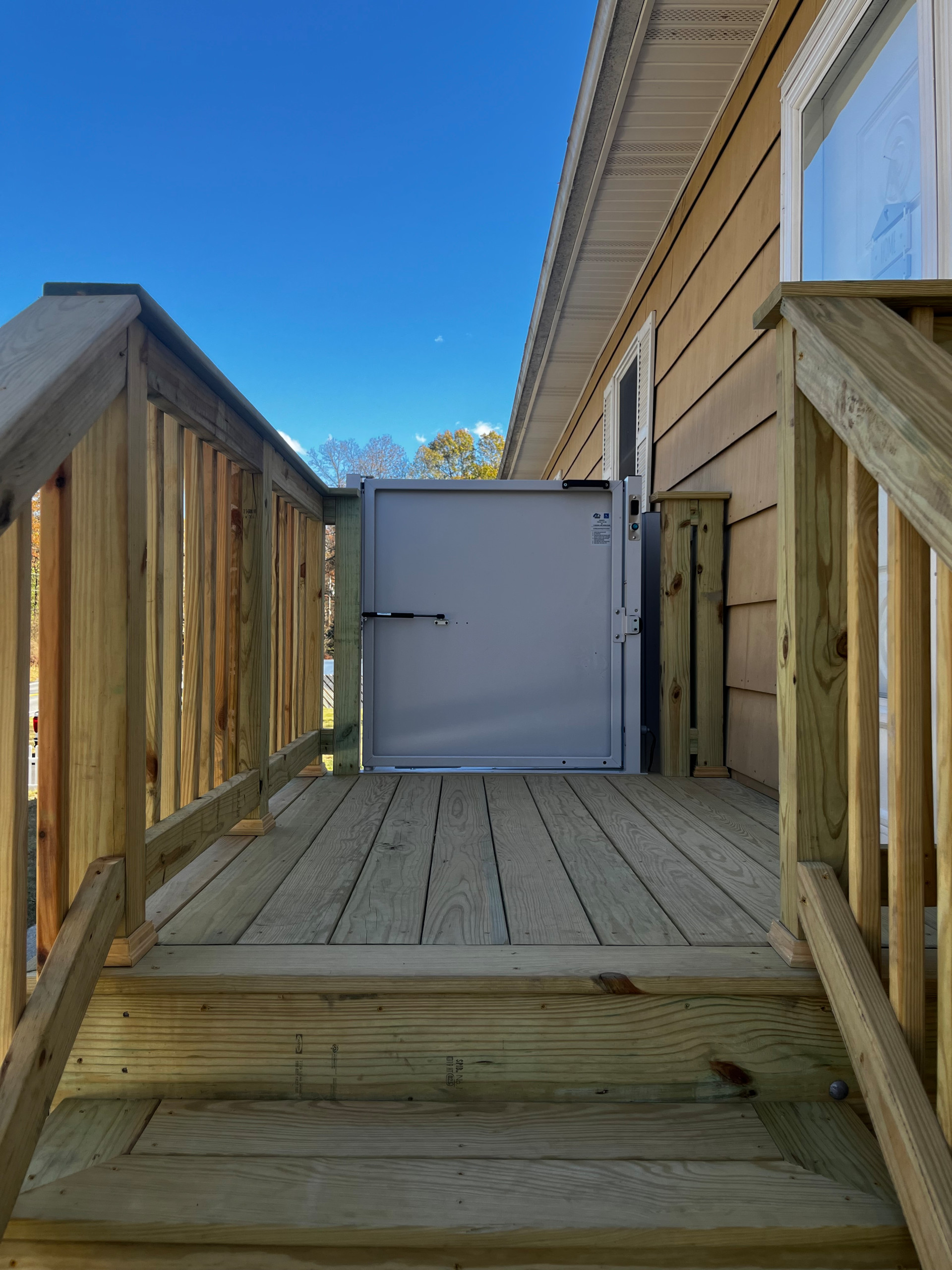 Pressure Treated Porch with Wheelchair Elevator