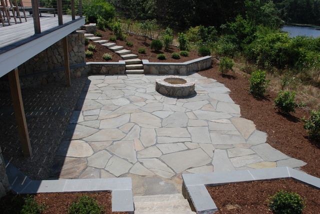 Irregular Bluestone Patio Traditional Patio Boston By