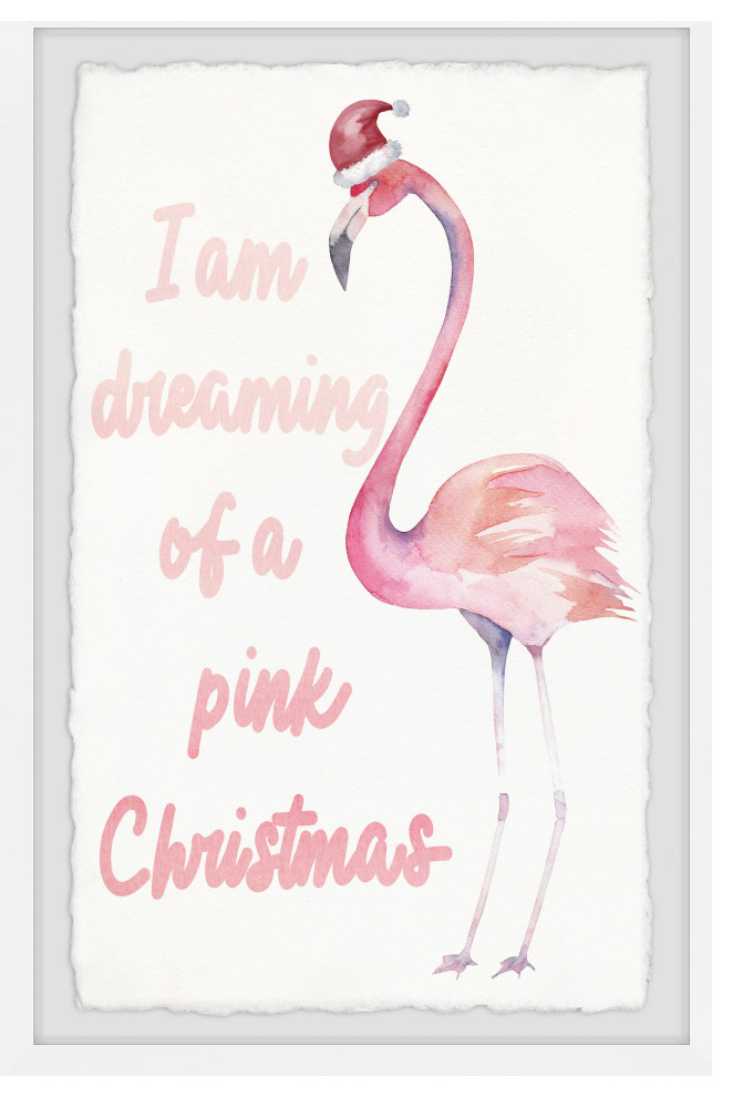 "Dreaming of a Pink Christmas" Framed Painting Print, 8x12