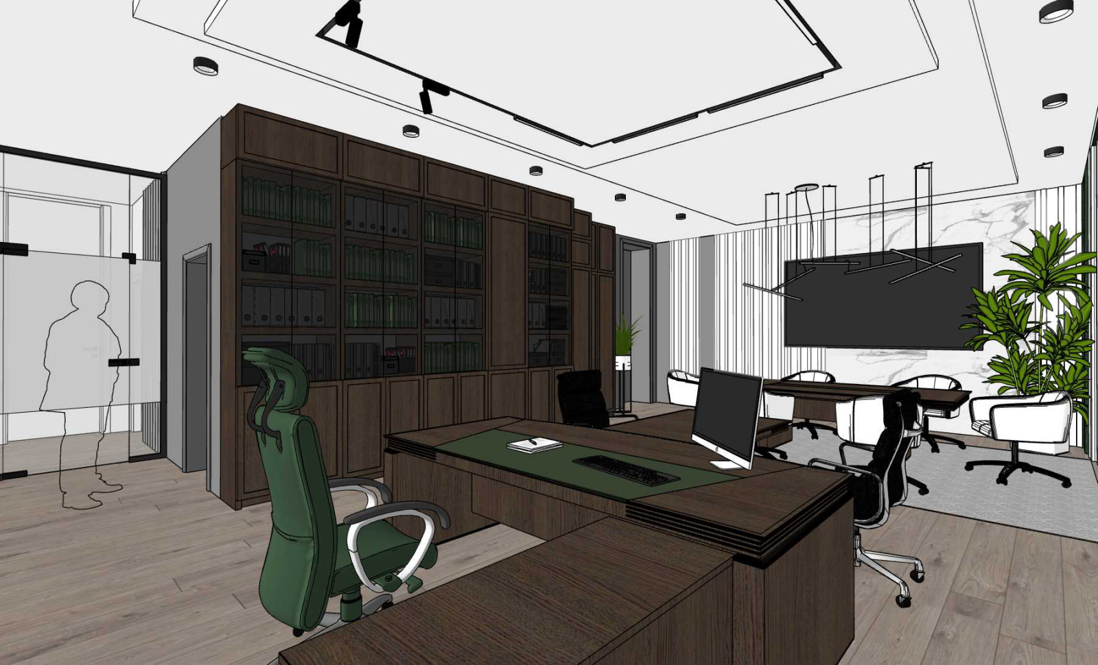 Офис для компании Изовол (экспресс-проект, скетчап)
