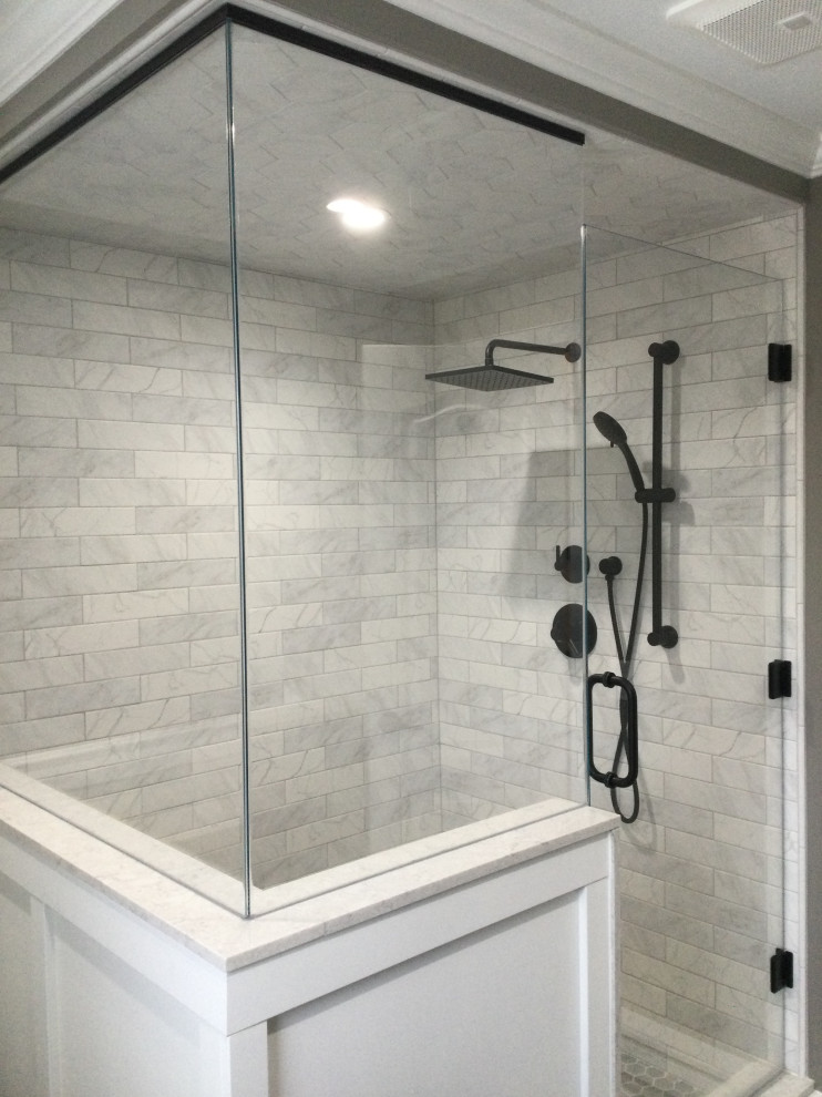 Large shower replaces the tub - Transitional - Bathroom - New York - by ...