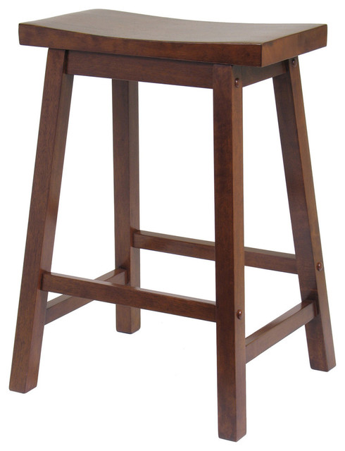 Winsome Wood 14.47"x24"x17.48" Walnut Saddle Seat Bar Stool