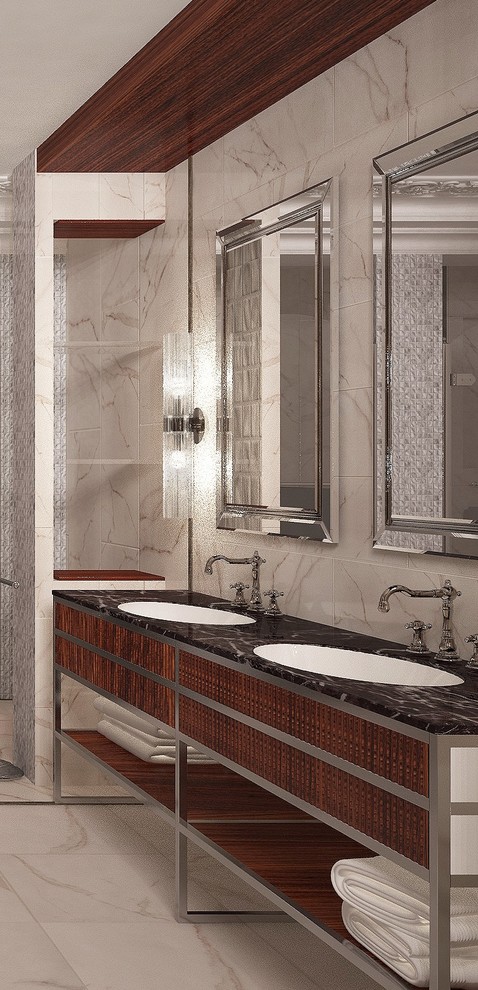 Ванная, смешение фактур