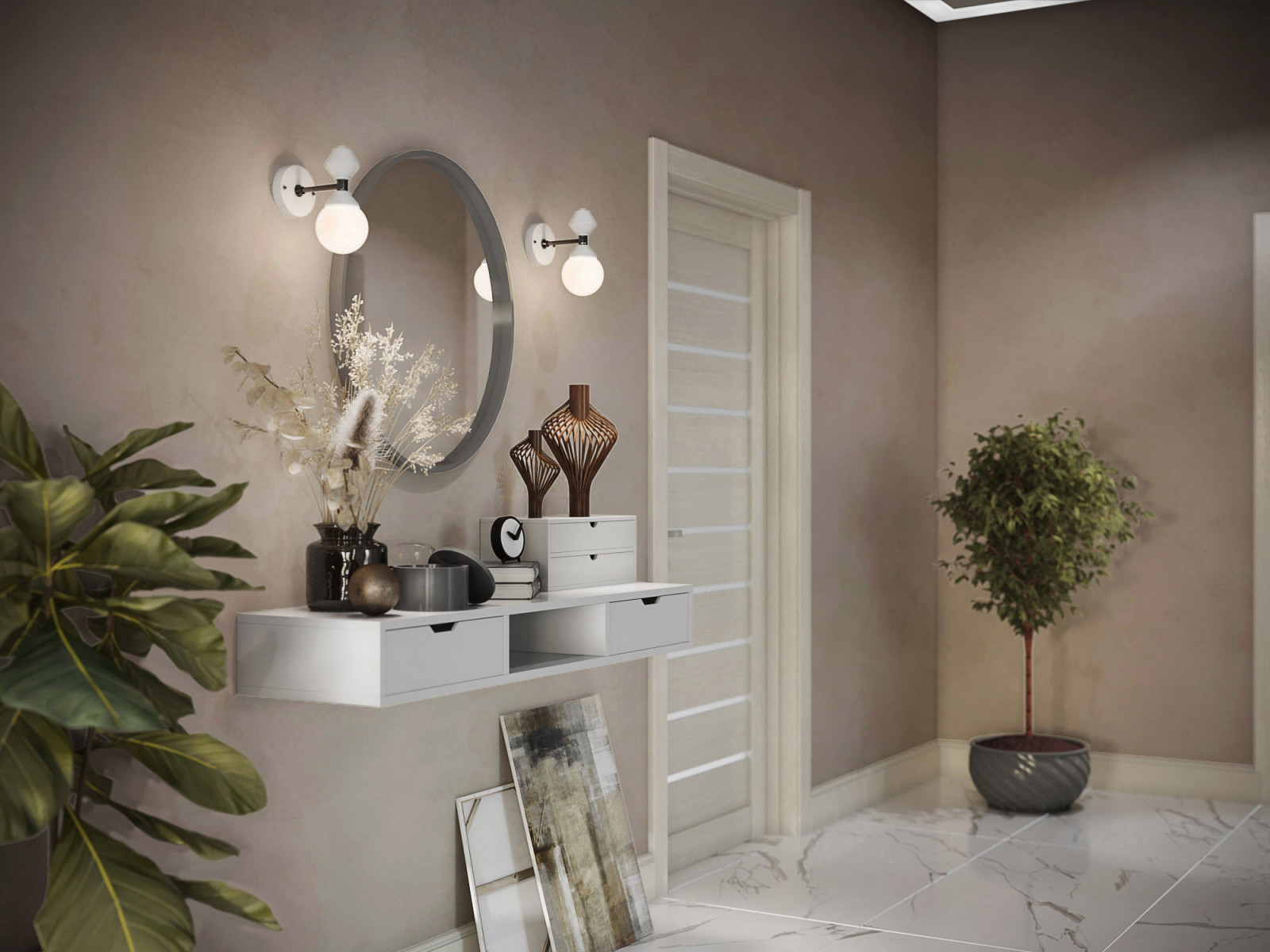 Пространство первого этажа. Холл