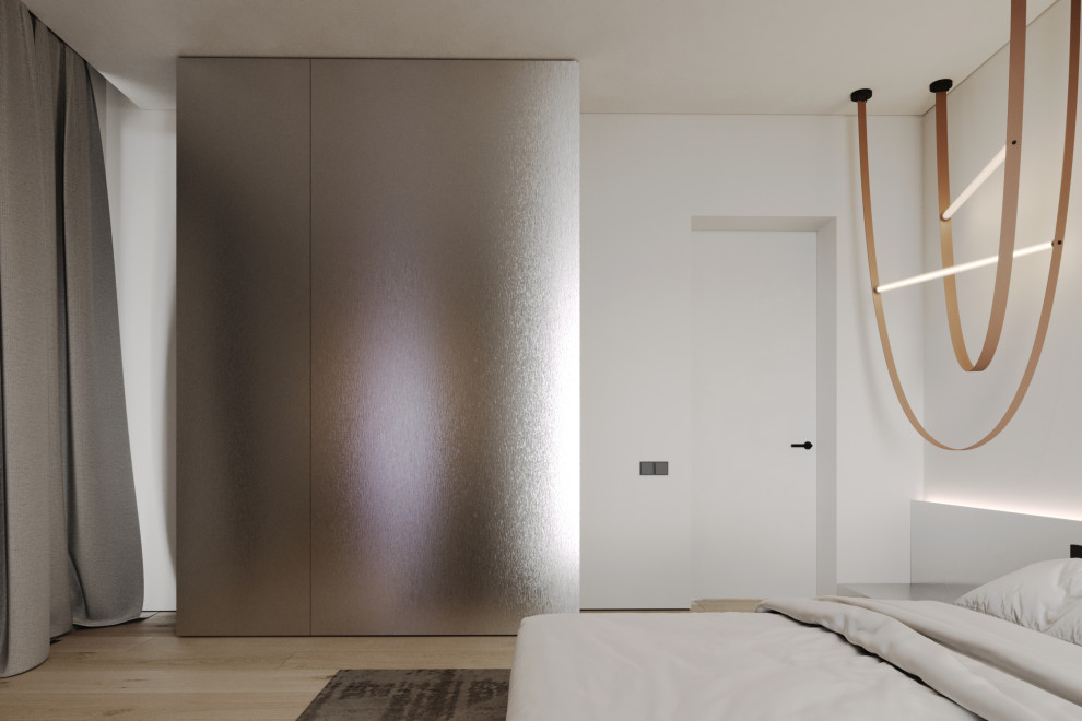 Дизайн спальни из проекта загородного дома The CUBE