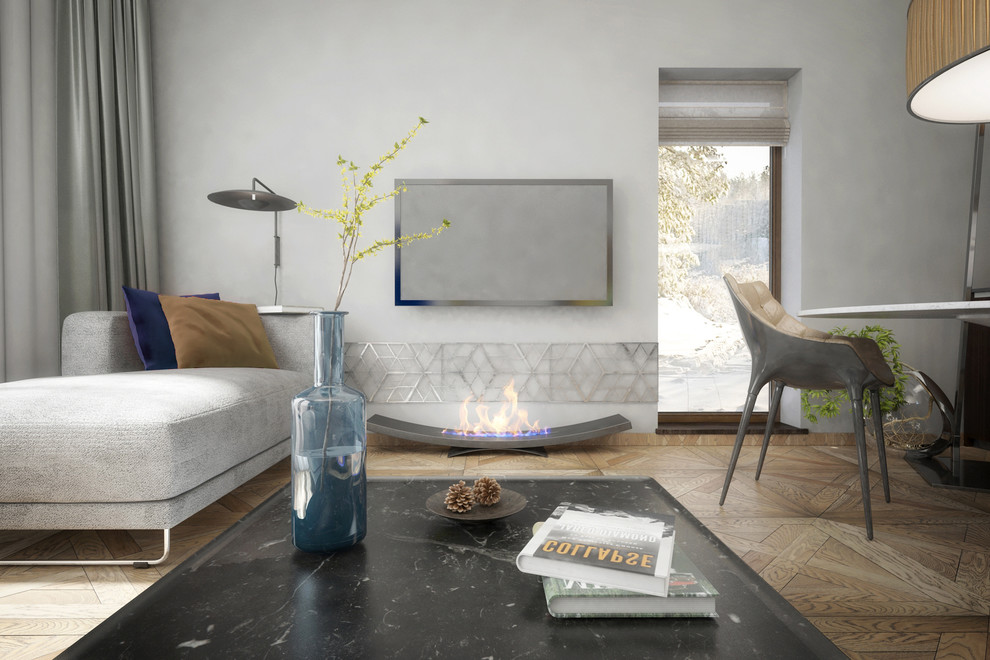 Дизайн кухни-гостиной в частном доме