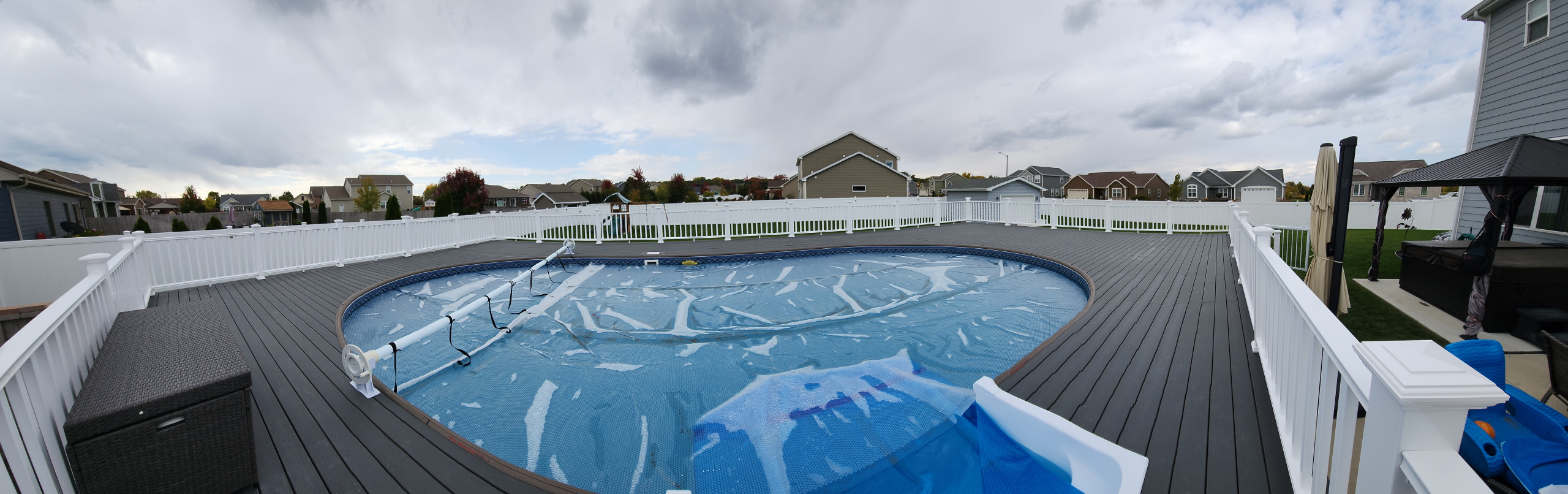 Composite deck around pool