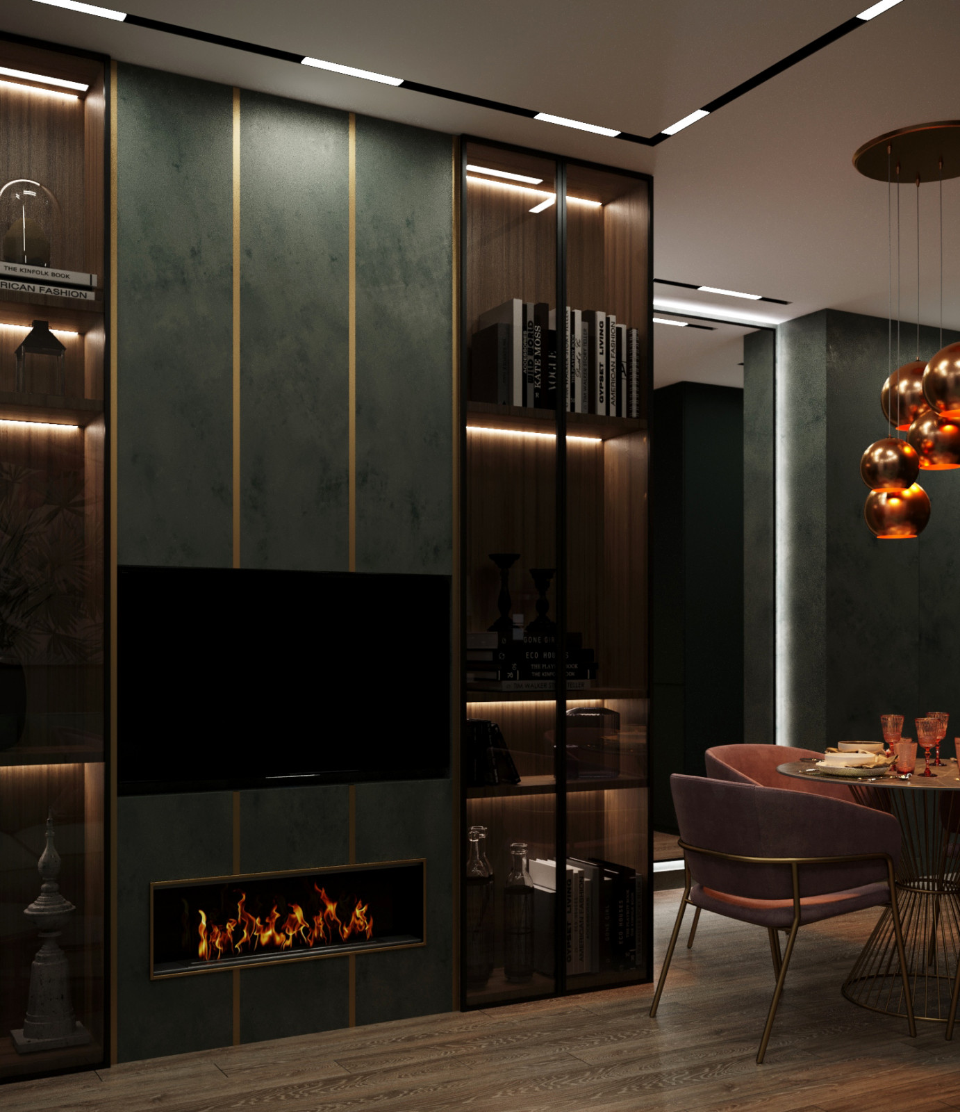 Маленькая квартира в зеленых тонах