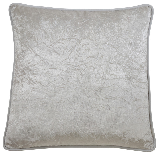Crushed Velvet Design Pillow, 22" Contemporary Decorative Pillows