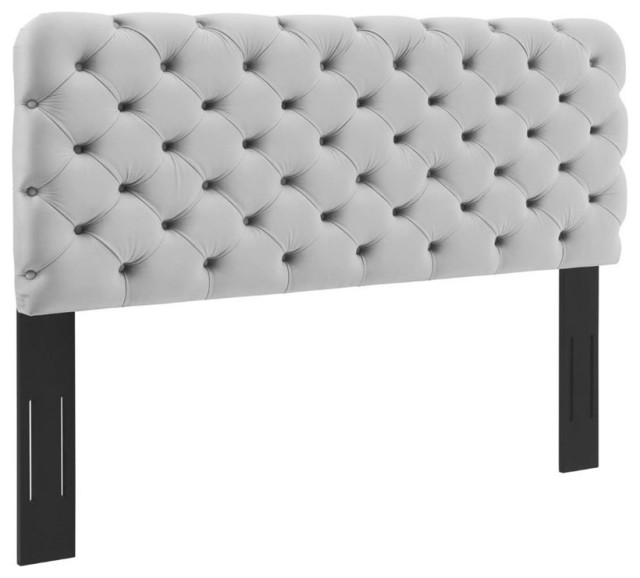 Modway Lizzy Tufted Full/Queen Performance Velvet Headboard in Light