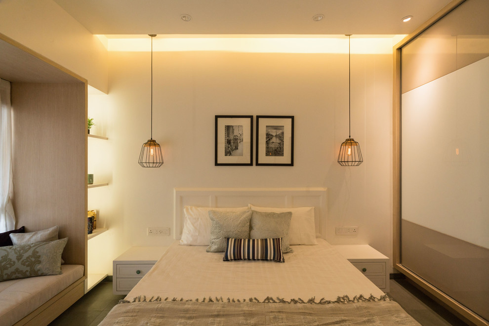 Photo of a modern bedroom in Pune.