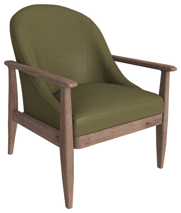 Elena Leather Lounge Chair, Finish Shown: Shiitake, Leather Shown: Fern