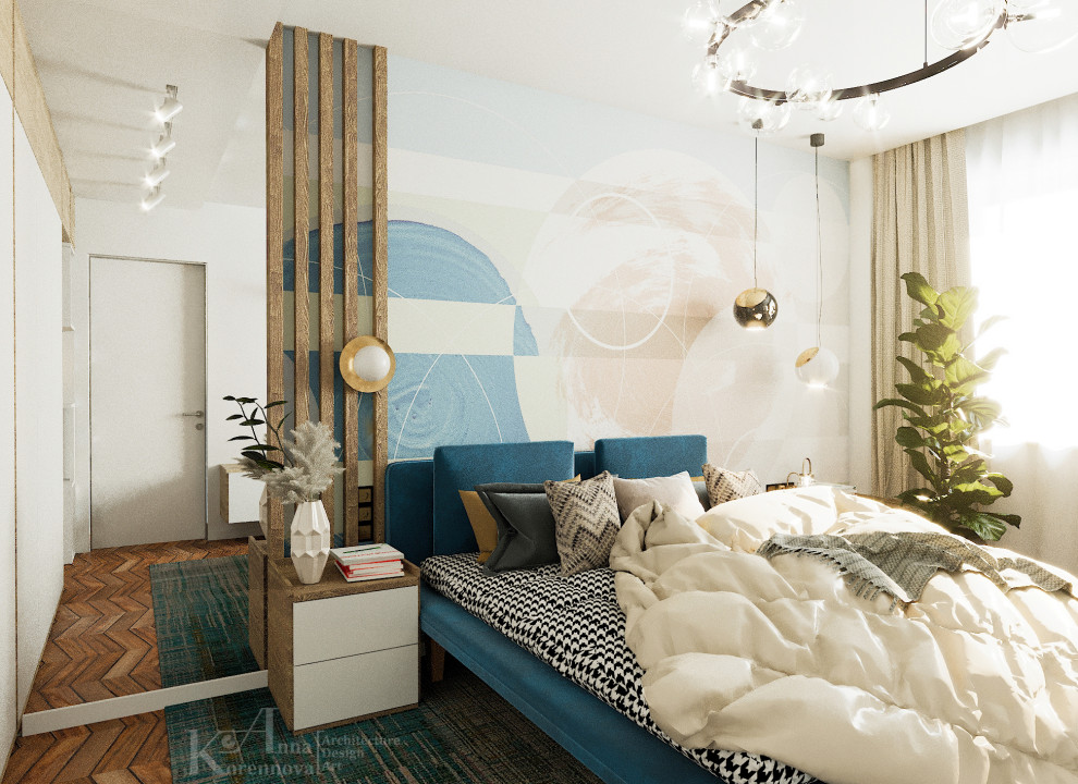 Дизайн спальни в проекте квартиры Colored City