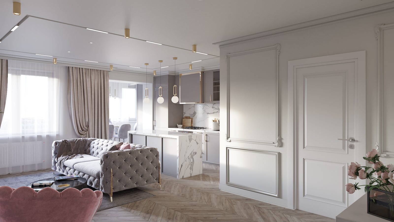 Interior design of a 3-room apartment Zaporozhye