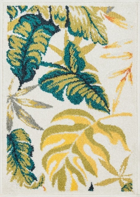 Ivory Teal Yellow Gray Terrace Area Rug, Teal Yellow Gray Rug