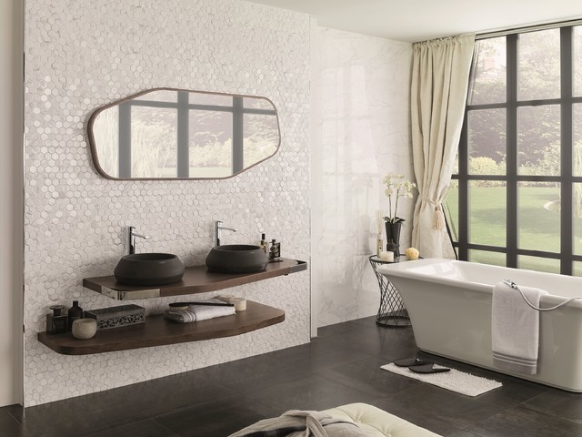 3 Dimensional Feature Tiles Forest Carrara Blanco Contemporary 3 Dimensional Feature Tiles Forest Carrara Blanco Contemporary Bathroom