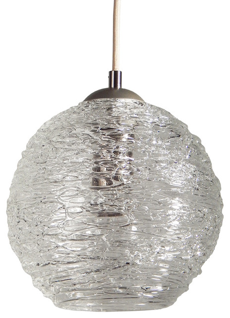 Contemporary Spun Glass Globe Kitchen, Round Globe Pendant Light Fixture
