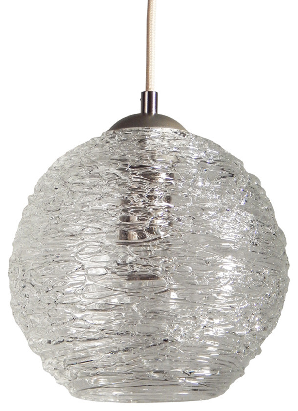 Contemporary Spun Glass Globe Kitchen, Clear Globe Pendant Light Fixtures