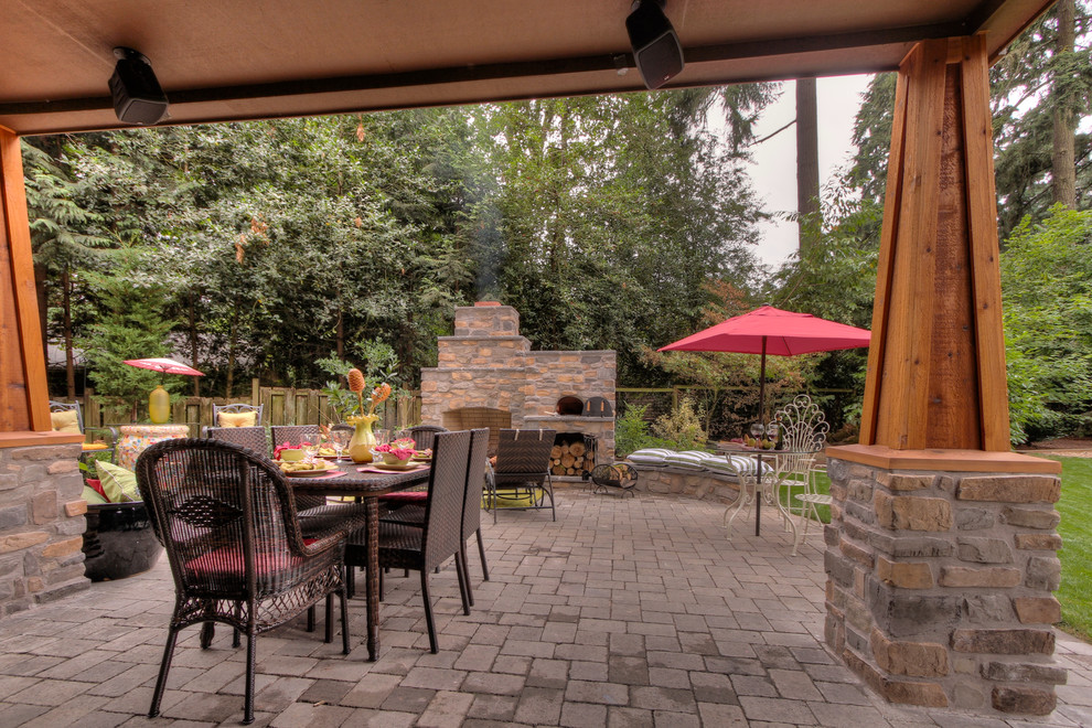 Outdoor Fireplace with pizza oven - Traditional - Patio - Portland - by ...