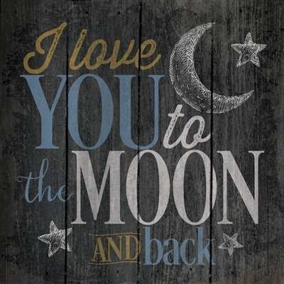 "Love You To The Moon And Back." Pallet Wall Art, 14"x14"