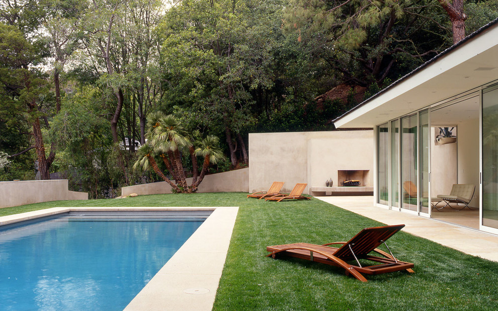 Design ideas for a modern rectangular pool in Los Angeles.