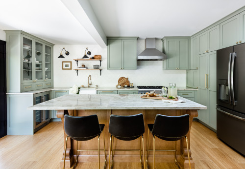 sage colored kitchen cabinets