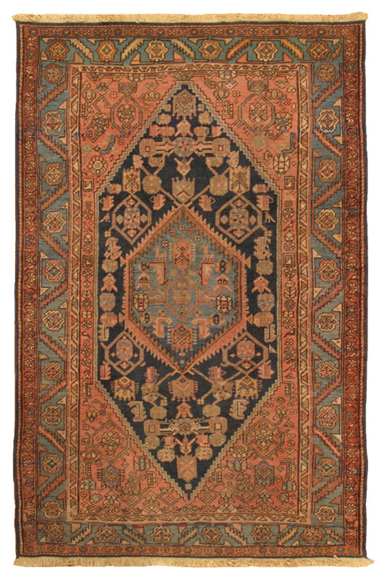 Antique Hamadan Collection Hand-Knotted Lamb's Wool Area Rug- 4' 0"x 6' 0"