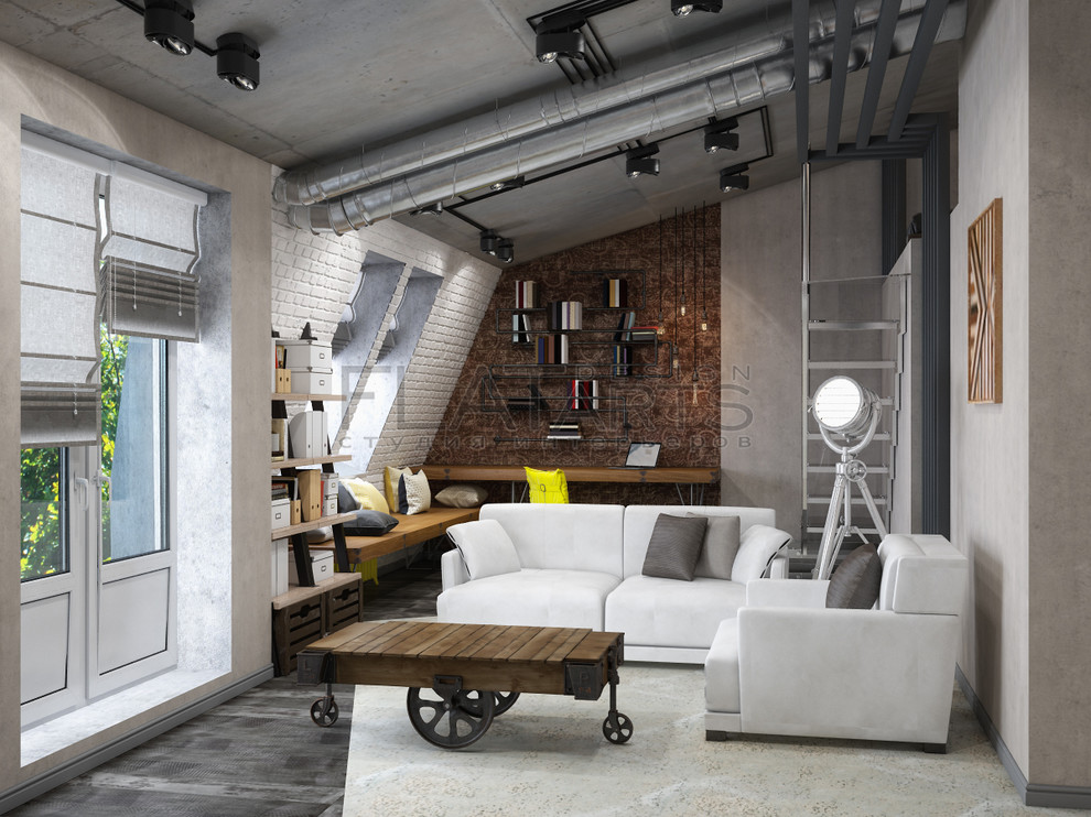 Дизайн двухуровневой квартиры 134 кв.м. в стиле лофт