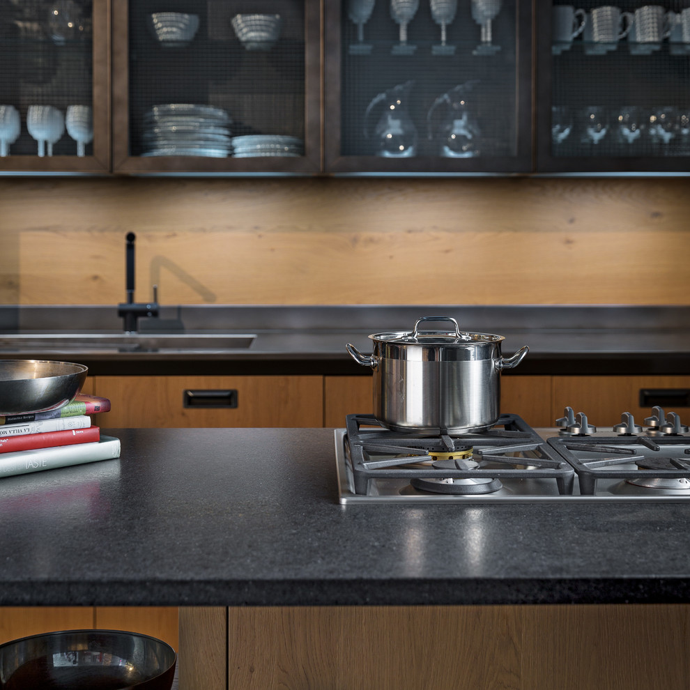 Scavolini Deisel Kitchen with Cambrian Black Granite Modern Kitchen Detroit by Polycor