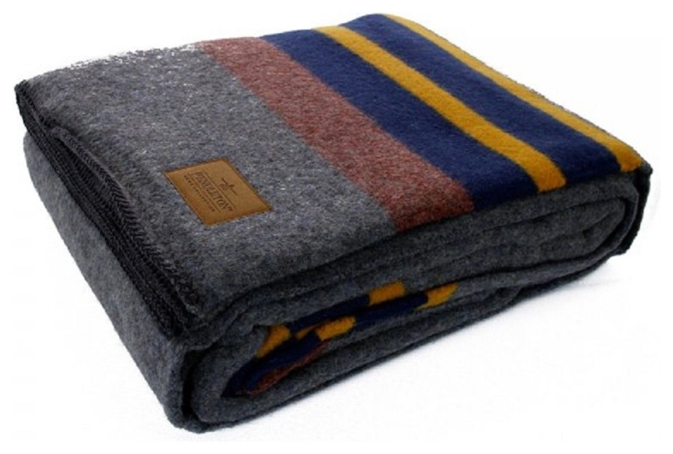 Pendleton Yakima Lake Camp Blanket Rustic Blankets by One Hudson