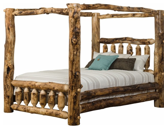 Rustic Aspen Log Canopy Bed Beds By Furniture Rustic Aspen Log Canopy Bed Beds By Furniture Barn Usa