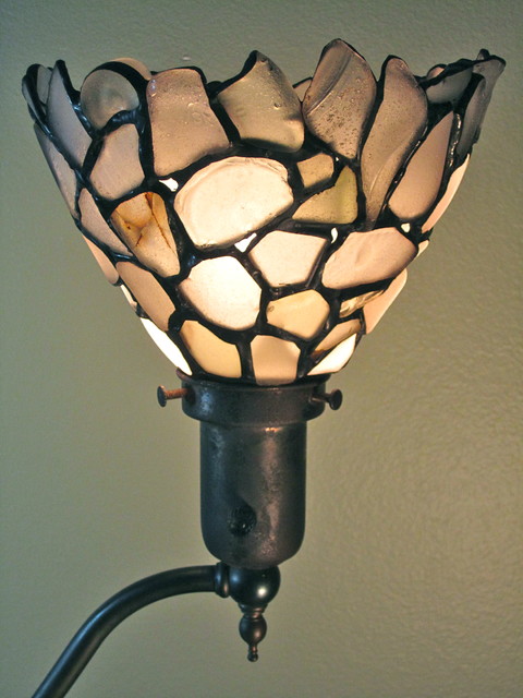 "Bermuda Floor Lamp" with Sea Glass Shade