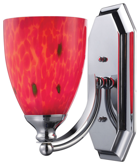 Elk 570-1C-CY 1-Light Vanity In Polished Chrome and Canary Glass