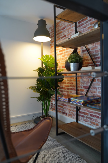 Appartement 50m2 LYON industriell-vardagsrum