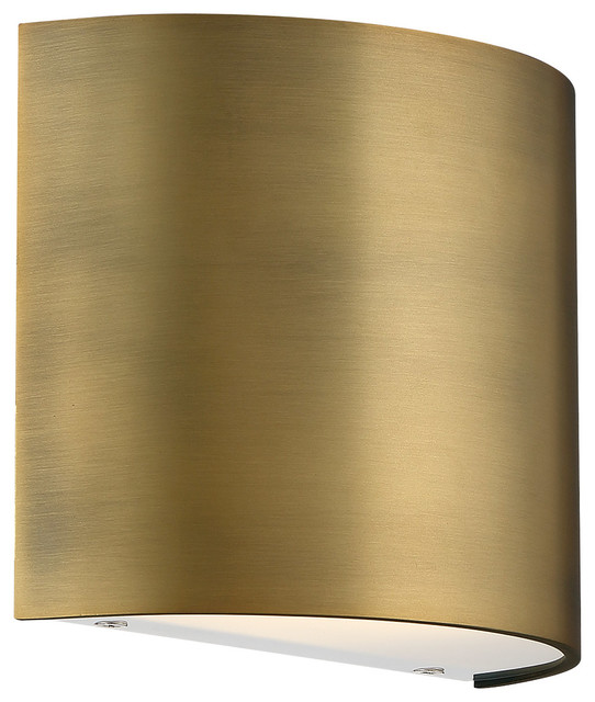 WAC Lighting Pocket 7" 1-Light LED Traditional Aluminum Wall Sconce in Brass