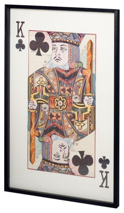 Playing Card Framed Wall Art, Clubs