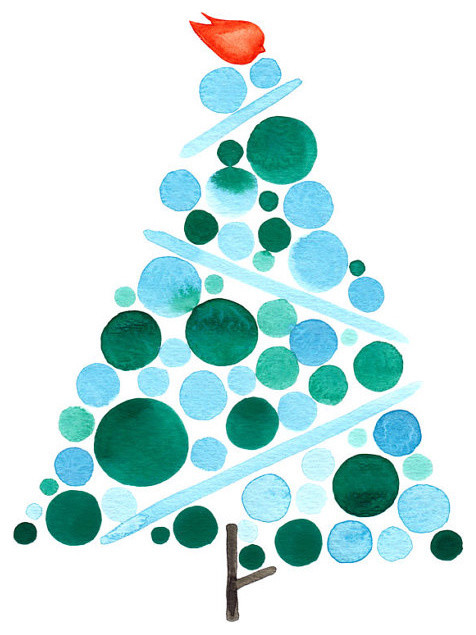 Tiffany Blue Christmas Tree Art Print by Once Upon a Paper ...