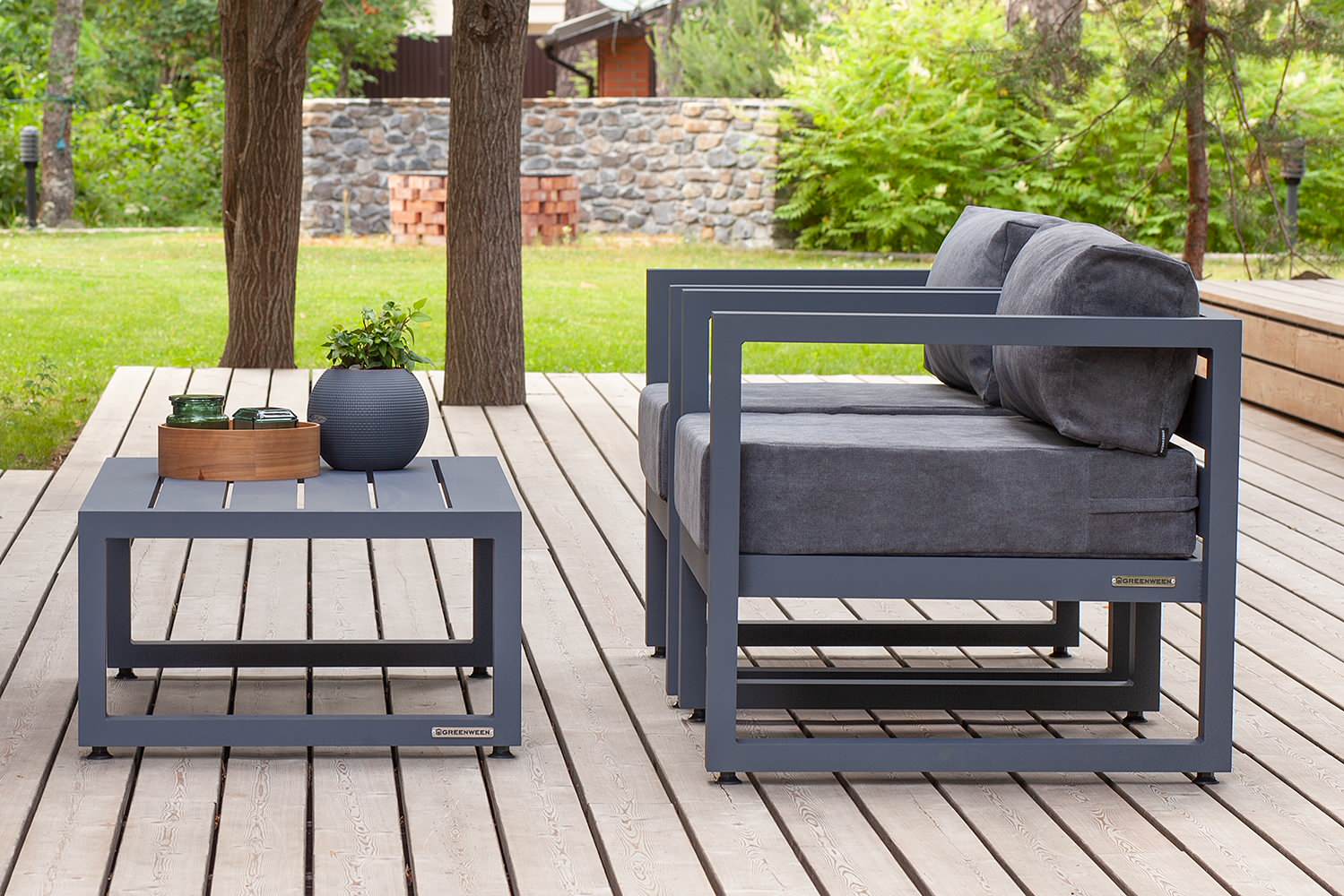 CAPRI серый: 2 кресла, столик