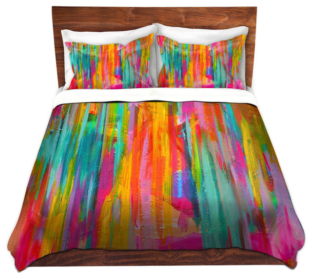 Neon Double Abstract Twill Duvet Cover, Twin Duvet 68"x88"