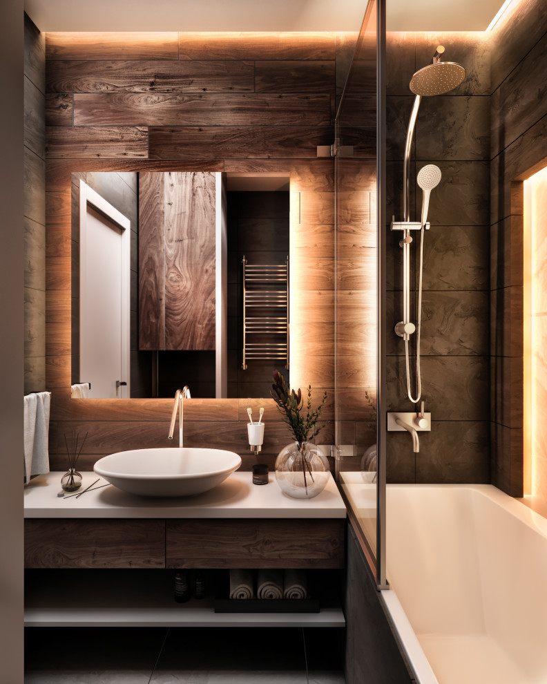 Gray color in the interior of an apartment of 60 m² in St. Petersburg