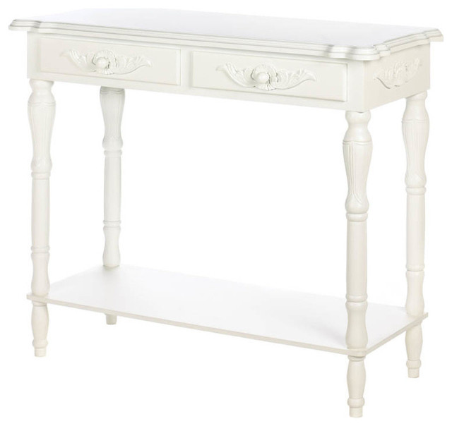 Carved White Hallway Table Traditional Console Tables By Koolekoo