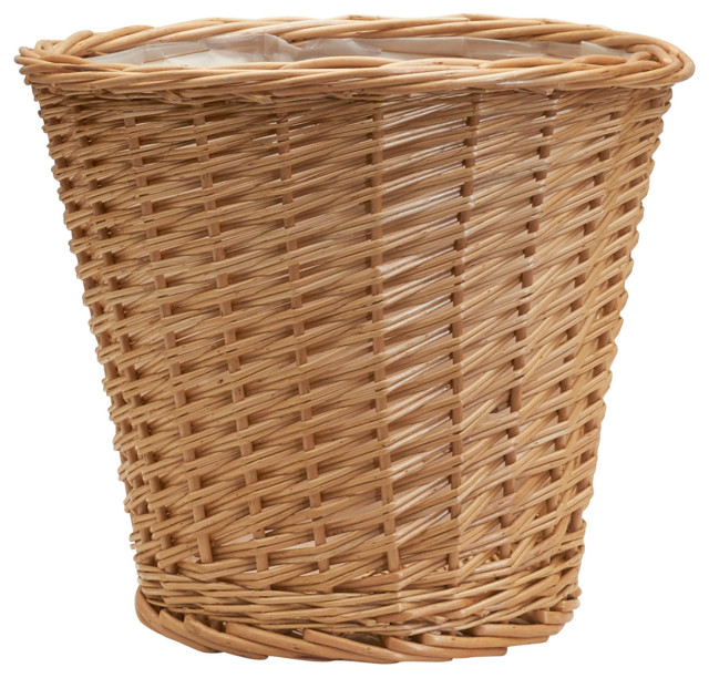 Willow Wicker Waste Basket Tropical Baskets by Household