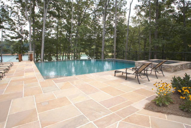 Pool - rustic pool idea in Atlanta
