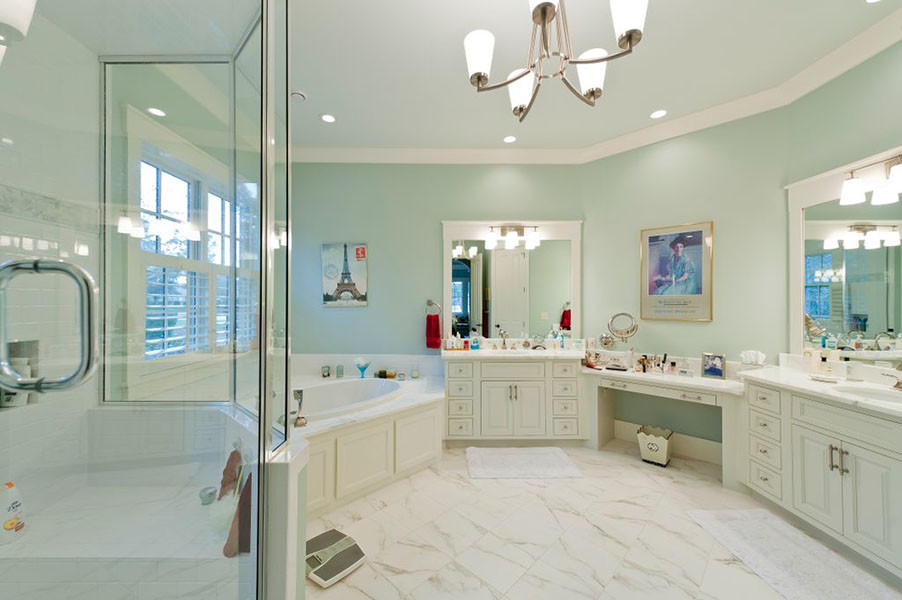 Design ideas for a large transitional bathroom in Charleston.