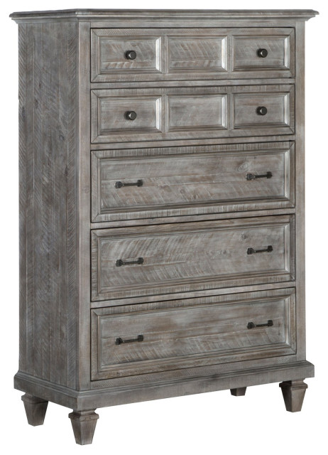 Classic Tall Vertical Dresser, 5 Drawers With Weathered Bronze Hardware ...